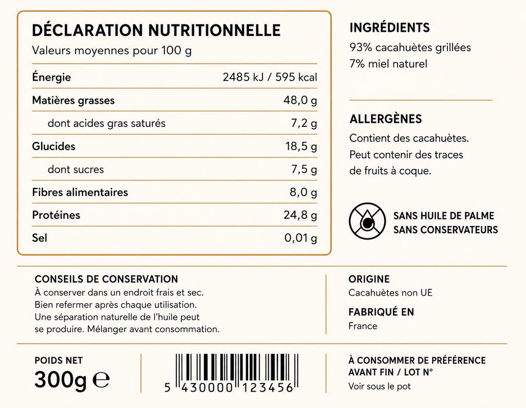 Muscle Up Le Charmeur - Beurre de Cacahuète & Miel 300g