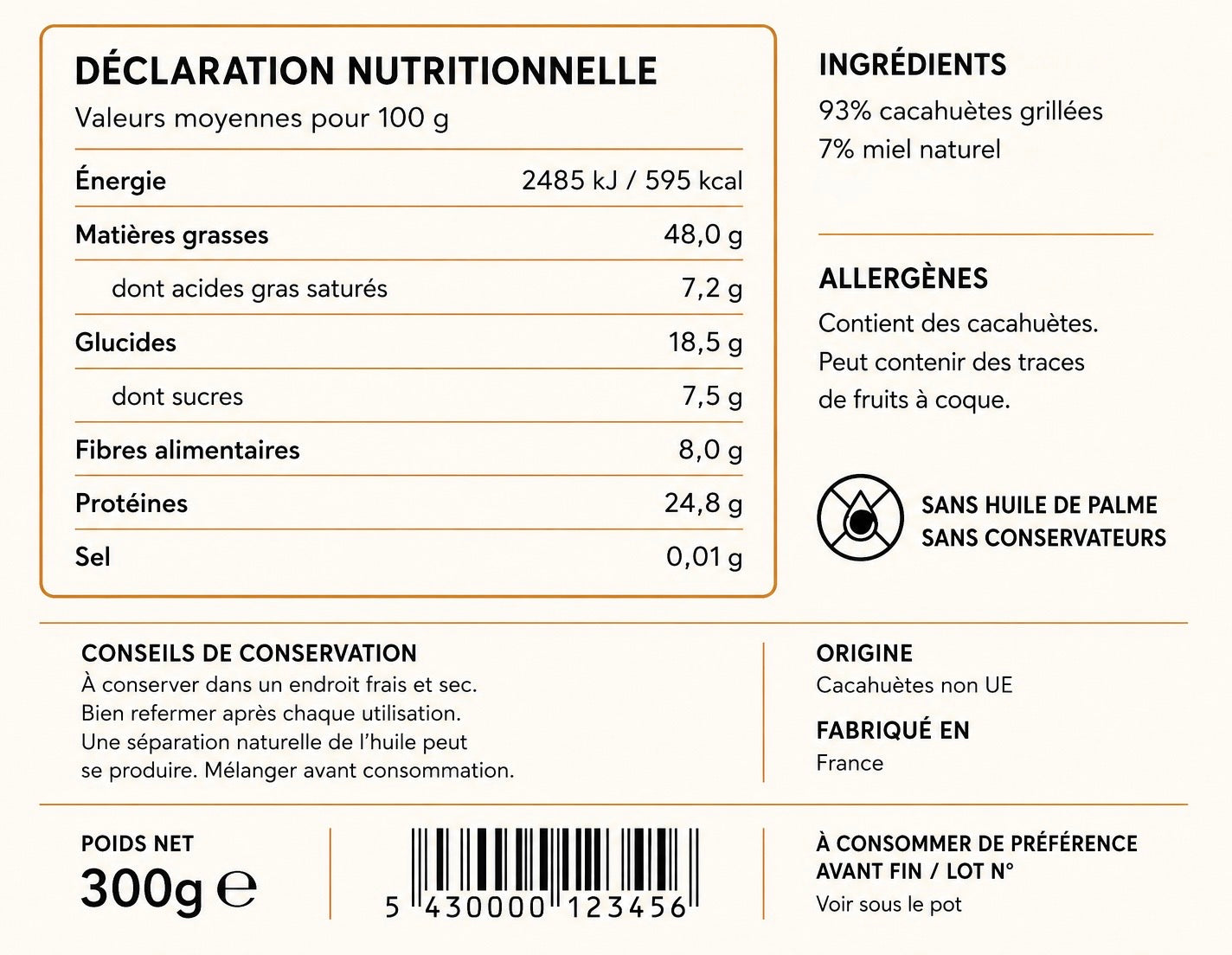Muscle Up Le Charmeur - Beurre de Cacahuète & Miel 300g