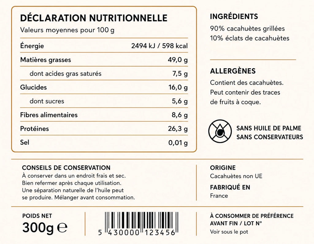 Muscle Up Le Rebel - Beurre de Cacahuète Croquant 300g