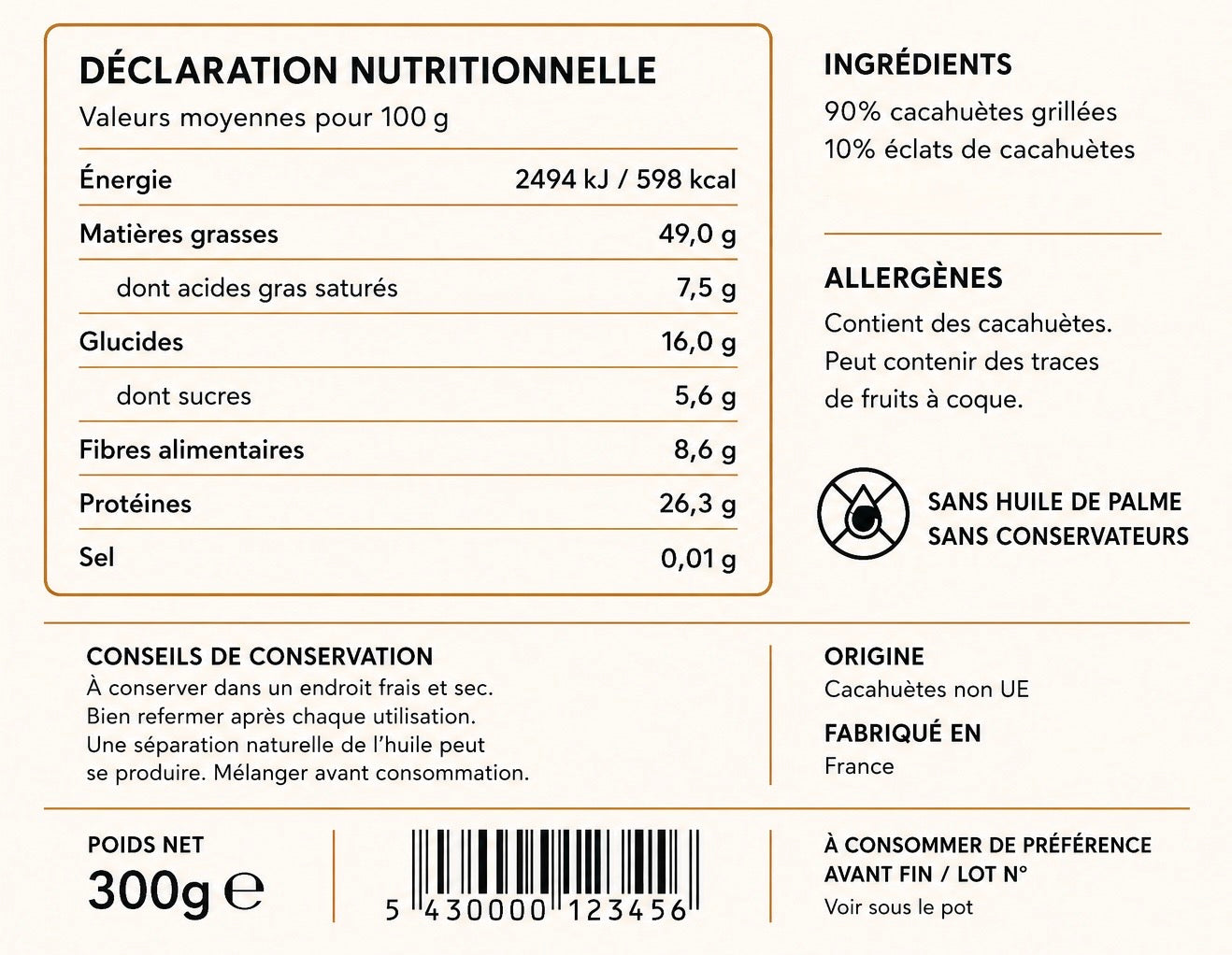Muscle Up Le Rebel - Beurre de Cacahuète Croquant 300g
