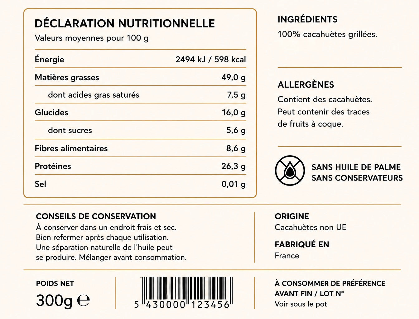 Muscle Up Le Maître - Beurre de Cacahuète Naturel 300g