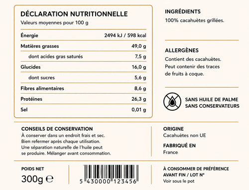 Muscle Up Le Maître - Beurre de Cacahuète Naturel 300g