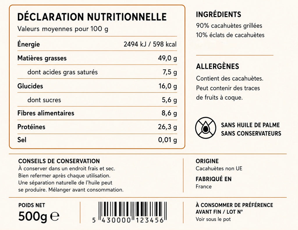 Muscle Up Le Rebel - Beurre de Cacahuète Croquant 500g